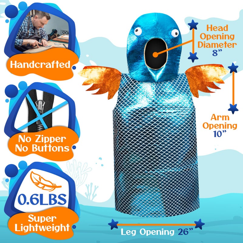 Zadin Adult Fish Costume Funny Sea Animal - Funky Fisherman's Halloween Fish Costume: Fishing Fisherman Costume - Image 2