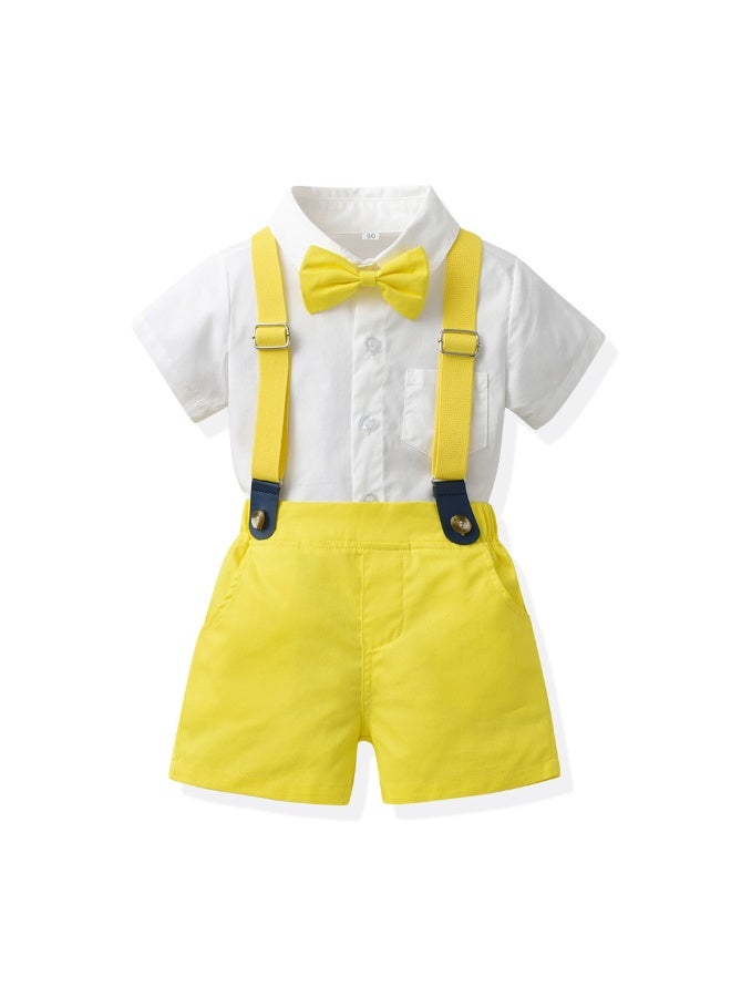 KUYING New Style Collar Single Breasted Cardigan Shoulder Strap Shorts Two-Piece Set