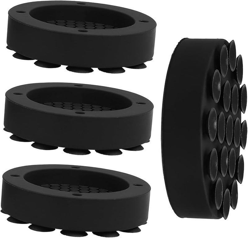 4 قطع وسادات اهتزاز الغسالة السوداء مانعة للانزلاق، رافعات أرجل الأثاث، وسائد تثبيت - Image 2