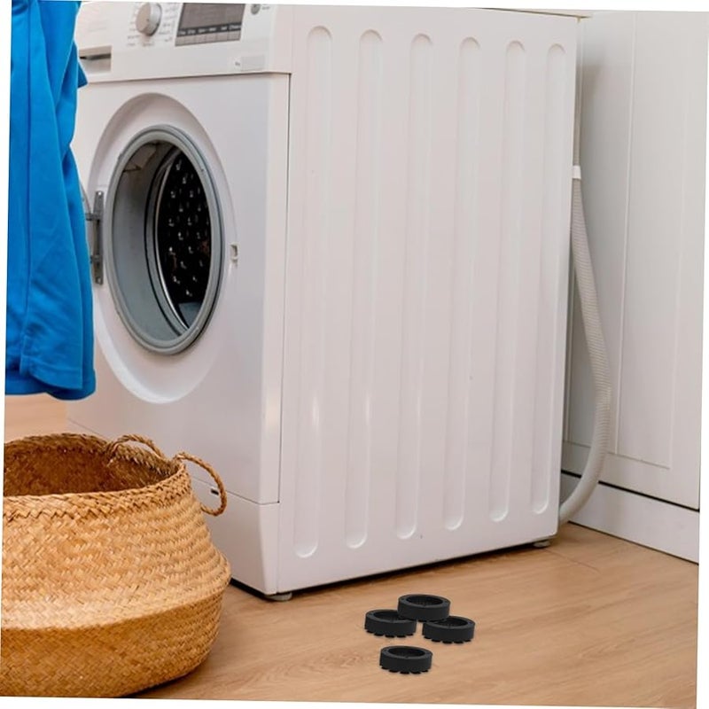 4 قطع وسادات اهتزاز الغسالة السوداء مانعة للانزلاق، رافعات أرجل الأثاث، وسائد تثبيت - Image 3