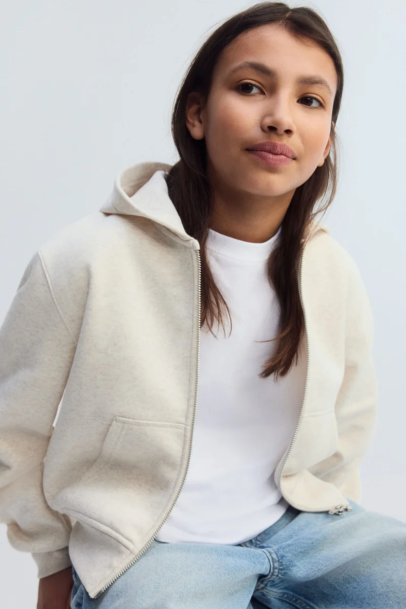 H&M Zip-through brushed-inside h hoodie