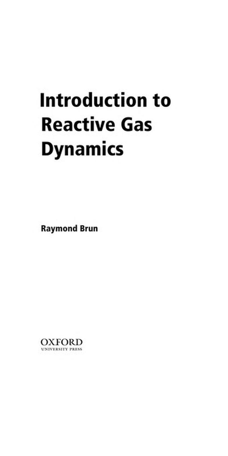 Introduction to reactive gas dynamics | Authored by R. Brun | Paperback | Published by Oxford University Press