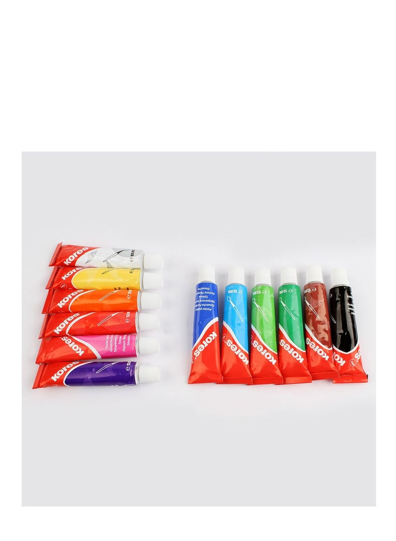 Kores Temperas, 12 Tubes  No:72412" - Image 4