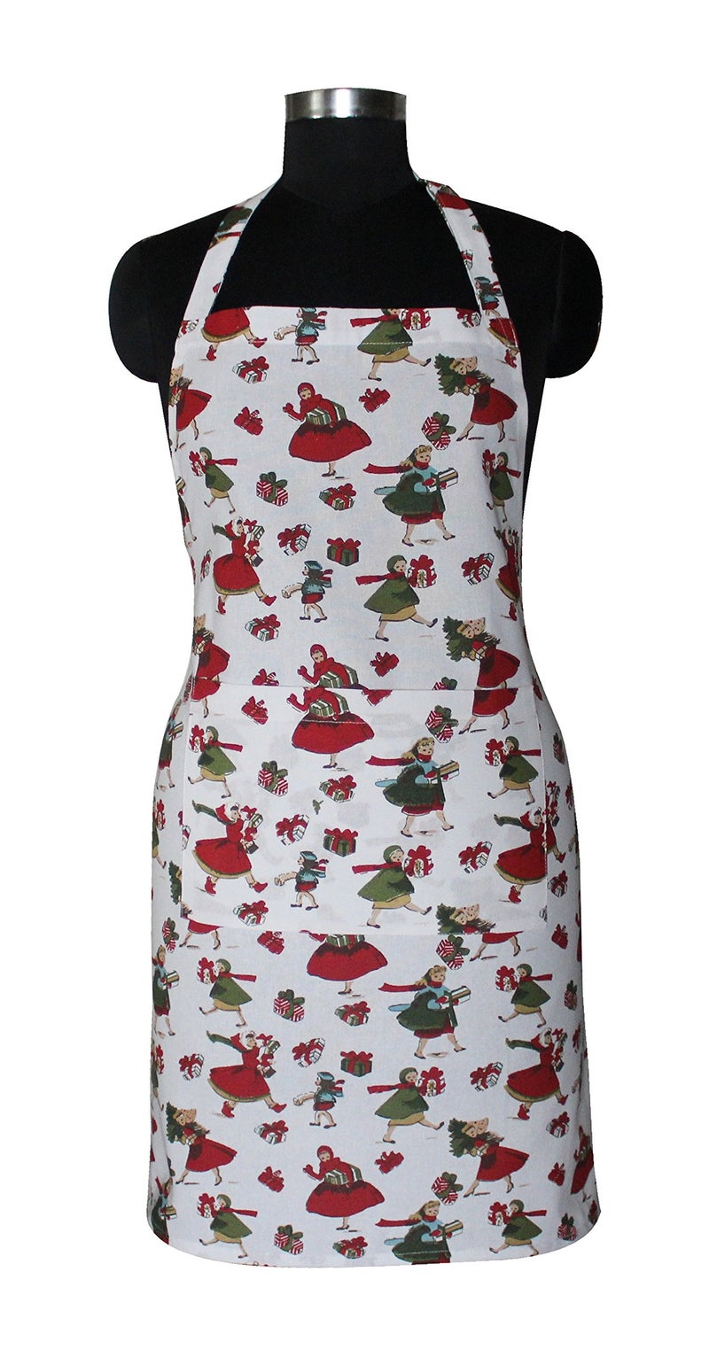 AIRWILL, 100% Cotton Designer Printed Aprons, Sized 65cm in Width & 80cm in Length with 1 Center Pocket, Adjustable Buckle on Top and 2 Long Ties on Both 2 Sides. Pack of 1 piece - Image 5
