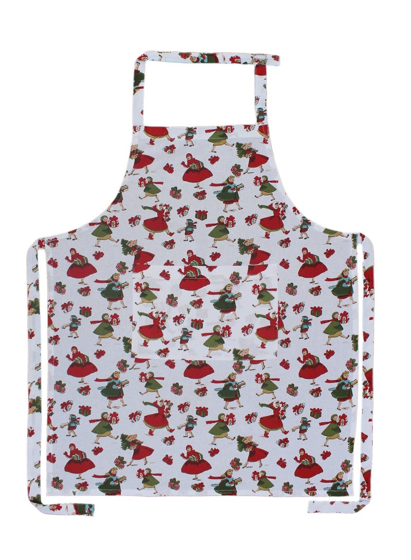 AIRWILL, 100% Cotton Designer Printed Aprons, Sized 65cm in Width & 80cm in Length with 1 Center Pocket, Adjustable Buckle on Top and 2 Long Ties on Both 2 Sides. Pack of 1 piece - Image 2