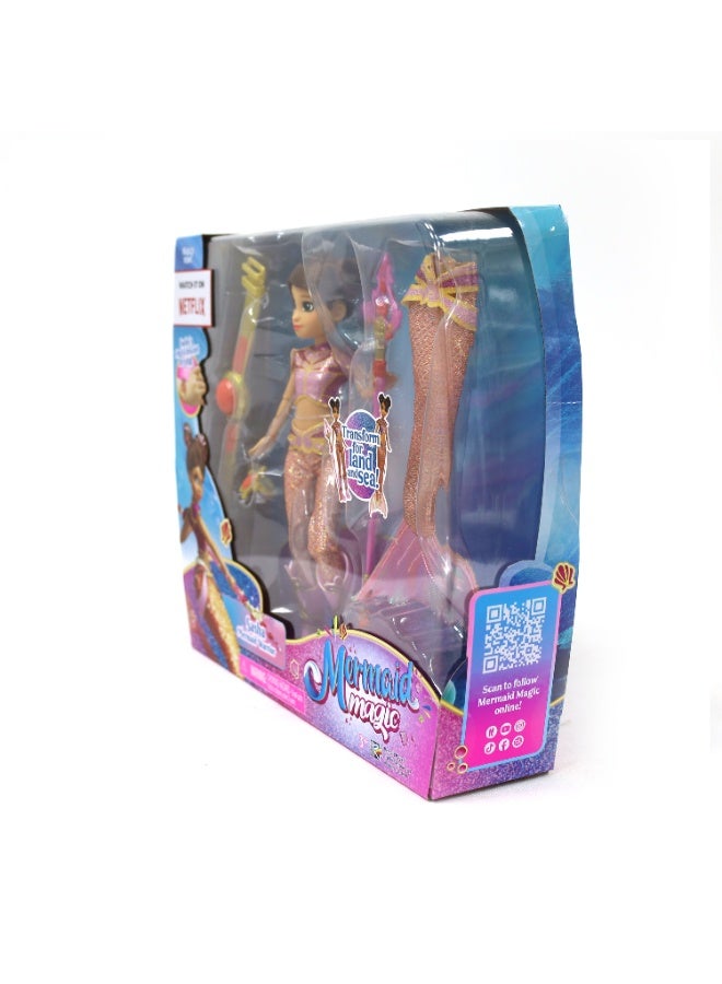 Mermaid Magic Sasha Warrior Doll 9-Inches, Land and Sea Transformation 2-in-1 | Collectible Doll | Water Toy | Gift for Kids and Collectors - Image 3