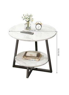 Arabest Small Round Side Table, Nightstand End Table for Small Spaces, Bedroom, Living Room, Easy Assembly Modern Bedside Table,50*55CM  - Image 3