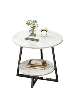 Arabest Small Round Side Table, Nightstand End Table for Small Spaces, Bedroom, Living Room, Easy Assembly Modern Bedside Table,50*55CM  - Image 1