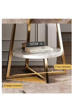 Arabest Small Round Side Table, Nightstand End Table for Small Spaces, Bedroom, Living Room, Easy Assembly Modern Bedside Table,50*55CM  - Image 5