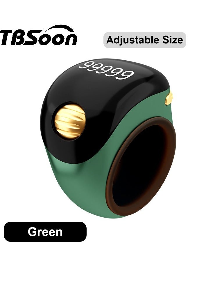 خاتم صلاة ذكي من Golden Bead، خاتم محظوظ، خاتم تسبيح، بطارية كبيرة، شاشة OLED كبيرة، خاتم عد الصلاة، عصري، رائع، مثالي للارتداء اليومي وإهداء الهدايا، خاتم ذكي للرجال والنساء، خاتم TBSoon iQIBLA Zikr - Image 1