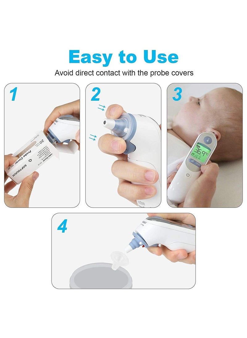 BTFMEI 120 PCS Ear Thermometer Probe Covers , Ear Piles Probe Covers Refill Caps, Lens Filters Compatible for All Braun Thermoscan Models and Other Types of Digital Thermometers Disposable Covers  - Image 5