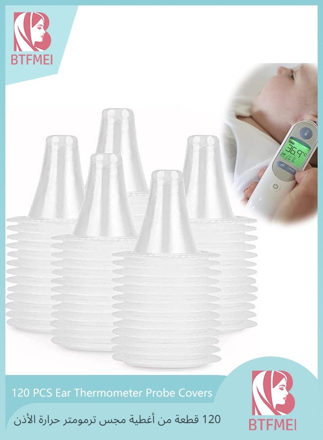 BTFMEI 120 PCS Ear Thermometer Probe Covers , Ear Piles Probe Covers Refill Caps, Lens Filters Compatible for All Braun Thermoscan Models and Other Types of Digital Thermometers Disposable Covers  - Image 1