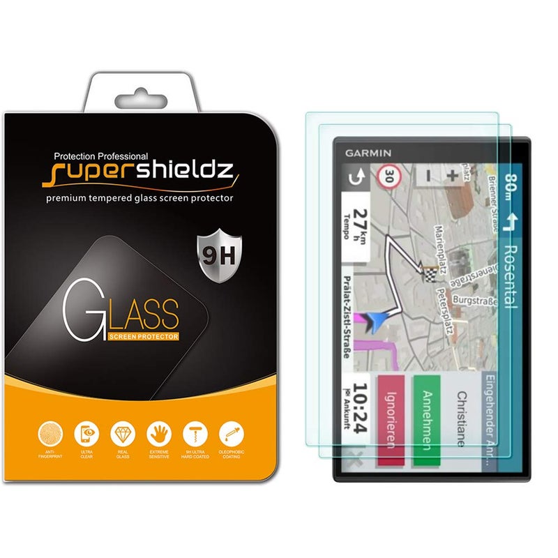 Supershieldz (2 Pack) Designed for Garmin DriveSmart 61/65 / 71/76 Tempered Glass Screen Protector, Anti Scratch, Bubble Free - Image 1