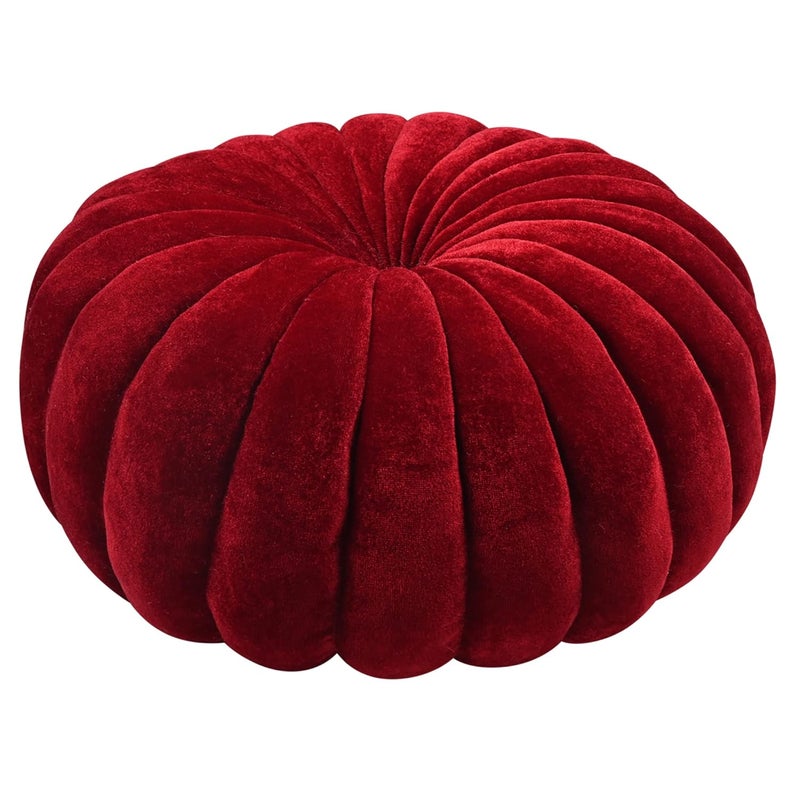 Chander Designers Flower Microfiber Smokin Round Filled Cushion Beautiful Cushion for Sofa Bedroom Throw Pillow Living Room Office Back Cushion Gift 16x16 Inches Maroon Pack of 4 - Image 3