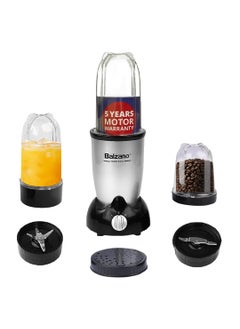 Balzano Balzano Bullet Mixer Grinder 500W, 3 Jars, 2 Blades, 2 Lids, Italian Premium Brand, Pulse Function, Blender for Smoothies and Juices/Smoothie Maker, Portable Blender, Blender for Kitchen, Silver  - Image 1