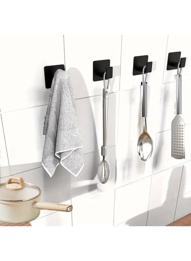 10 Pack Black Heavy Duty Self Adhesive Bathroom Hooks No Drill Rust Free - Image 5