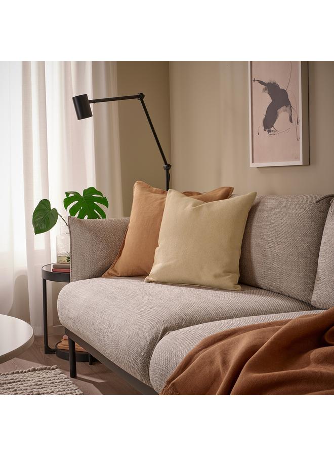 زبون وسادة، أصفر-بيج/أبيض، 45×45 سم - Image 2