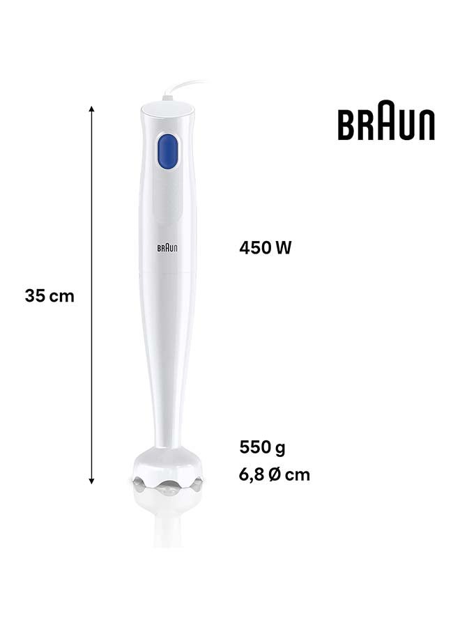BRAUN Multi Quick 1, Hand Blender, One Speed, 0.600L Beaker, Dishwasher Safe 0.6 L 450 W MQ10.001PWH White - Image 3