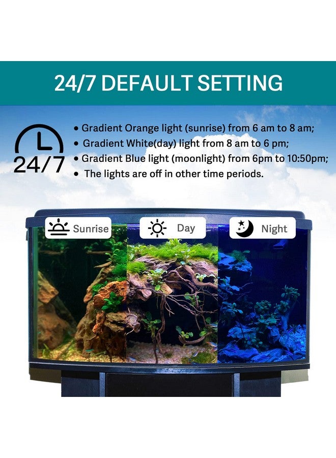 هايغر مصباح LED لحوض السمك من hygger يعمل على مدار الساعة طوال أيام الأسبوع، مصباح حوض سمك مخفي كامل الطيف مع 3 صفوف من الخرز، 7 ألوان، تشغيل وإيقاف تلقائي عند شروق الشمس - ضوء النهار - ضوء القمر، مؤقت قابل للتعديل، سطوع 8 وات - Image 3