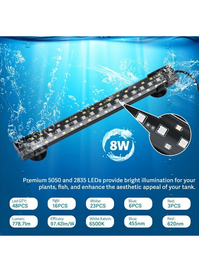 هايغر مصباح LED لحوض السمك من hygger يعمل على مدار الساعة طوال أيام الأسبوع، مصباح حوض سمك مخفي كامل الطيف مع 3 صفوف من الخرز، 7 ألوان، تشغيل وإيقاف تلقائي عند شروق الشمس - ضوء النهار - ضوء القمر، مؤقت قابل للتعديل، سطوع 8 وات - Image 5