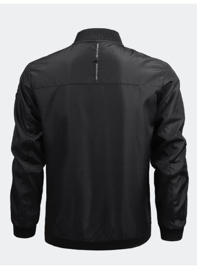 Big-size jacket casual sports lightweight solid-color coat trendy men's clothing - Image 2