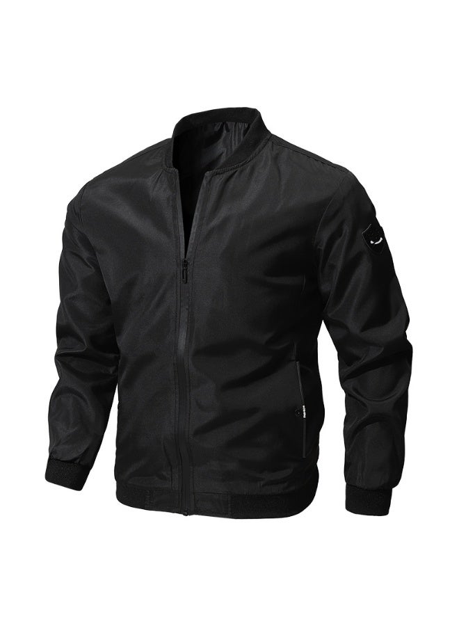 Big-size jacket casual sports lightweight solid-color coat trendy men's clothing - Image 1