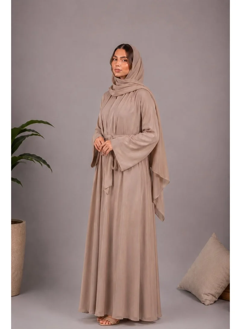 Ophelia  Raina Abaya – Luxury Flowing Green Abaya with Soft matching Hijab for Women | Best Price UAE