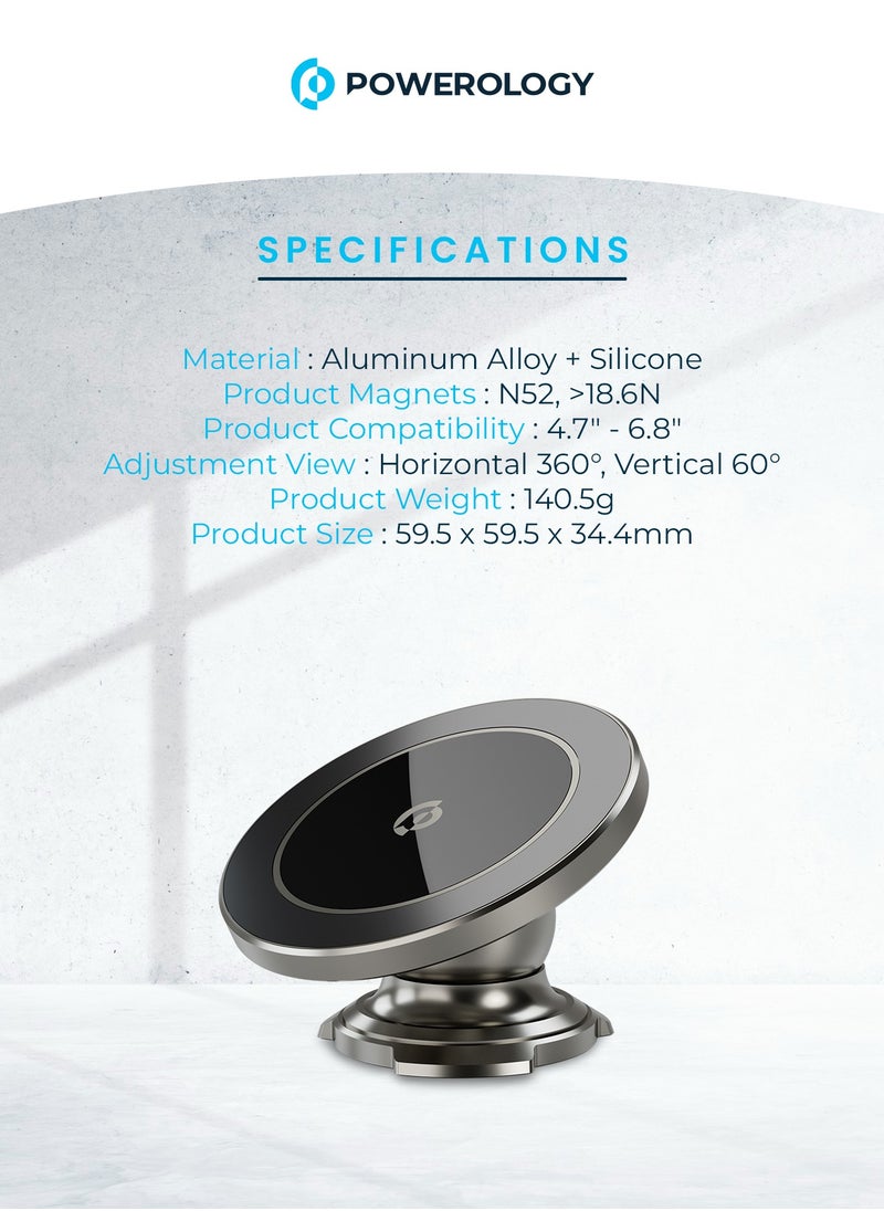 Powerology - Magsafe Magnetic Phone Mount - Titanium - Image 1