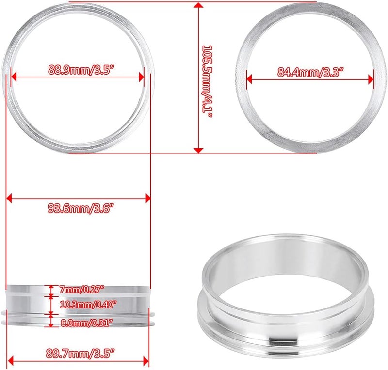 PQY 35 Inch Quick Release V Band Clamp with Flange Aluminum Quick Connect Intake Intercooler Pipe HD Clamp - Image 4