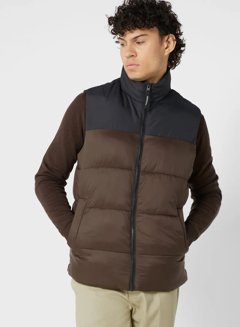 JACK & JONES Zip Through Puffer Gilet