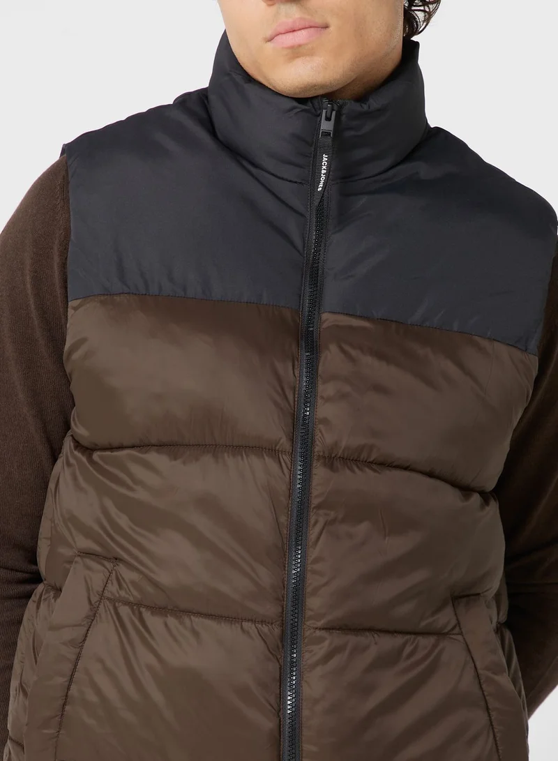 JACK & JONES Zip Through Puffer Gilet