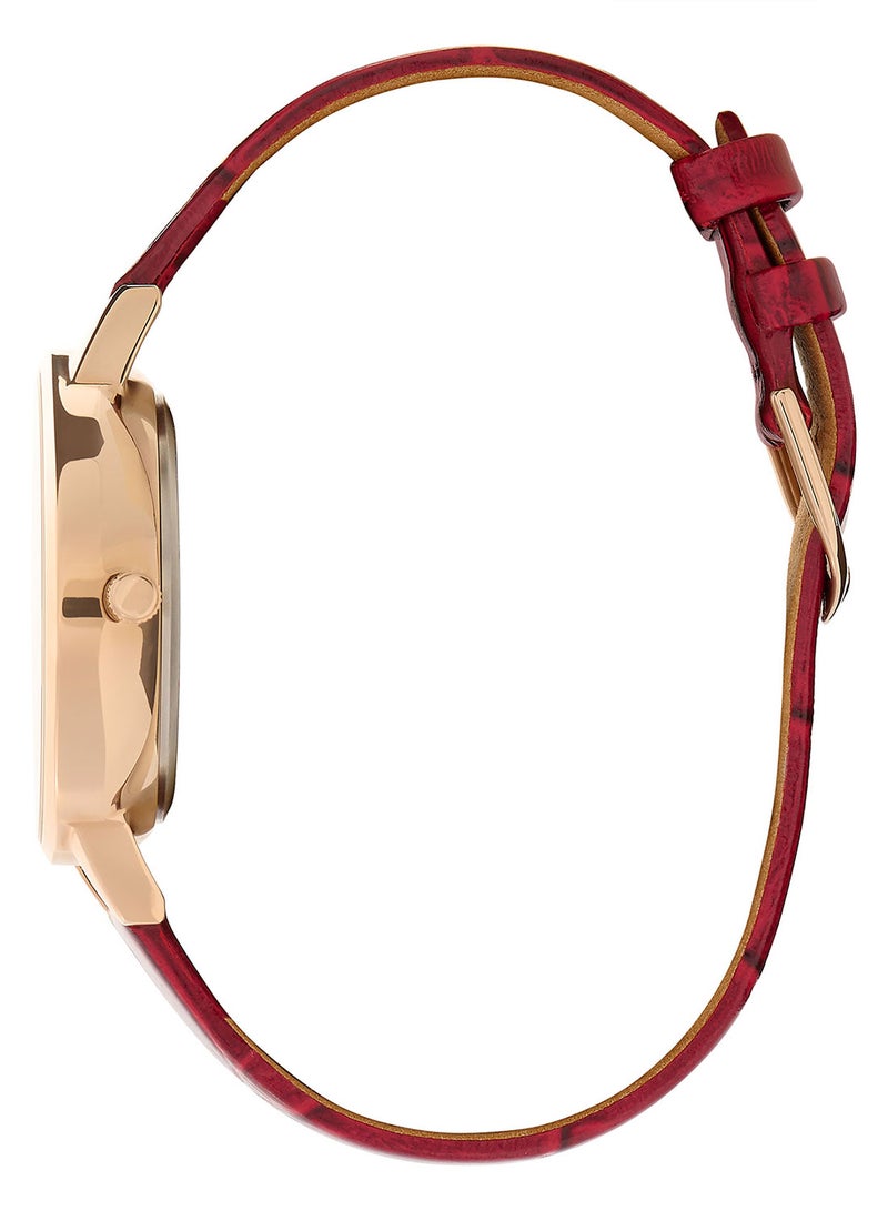 OLIVIA BURTON ساعة يد نسائية من الجلد بتصميم دائري تناظري 24000009 - 34 مم - Image 3