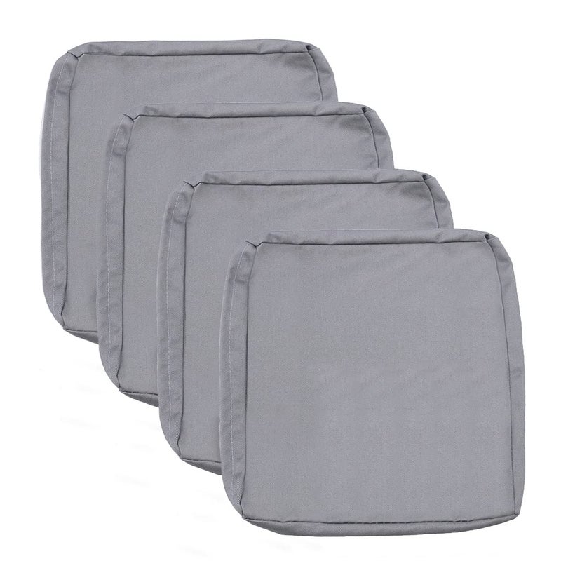 Sqodok Patio Cushion Covers 18x18 Waterproof Outdoor Cushion Covers Replacement 2Pack Patio Cushion Seat Slicovers with Ties for Sectional Sofa  Wicker Chair  Grey - Image 3