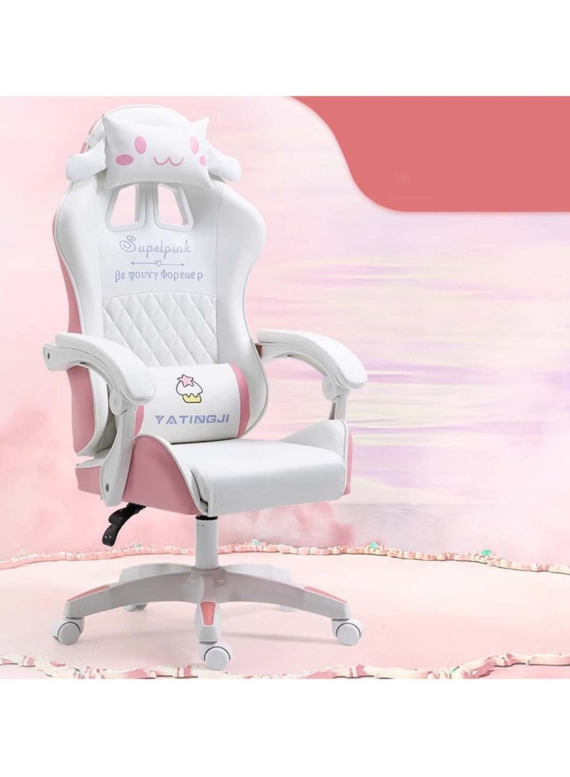 هويتك كرسي ألعاب كرتوني باللونين الأبيض والوردي مريح للغاية للدراسة والألعاب - Image 3
