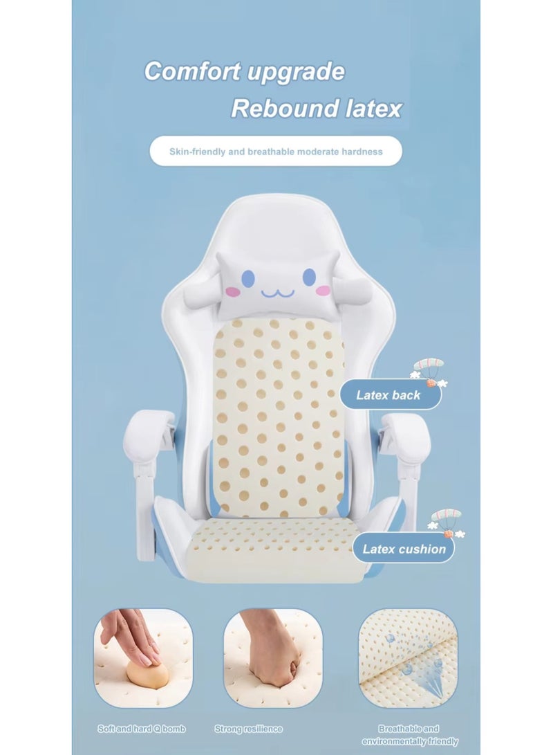 هويتك كرسي ألعاب كرتوني باللونين الأبيض والوردي مريح للغاية للدراسة والألعاب - Image 5