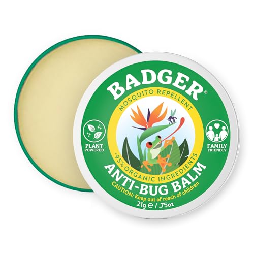 Badger Bug Repellent Tin, Organic Deet-Free Mosquito Repellent with Citronella, Family Friendly Pleasant Smelling Insect Repellent, Easy to Use Travel Size, .75 oz Tin - Image 1