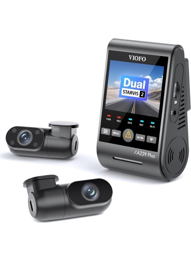VIOFO A229 Plus 3 Channel Dash Cam, Dual STARVIS 2 Sensors, 3-Channel HDR, 1440P+1440P+1080P Front Inside and Rear Car Camera, 5GHz Wi-Fi, Voice Control, Ultra-Precise GPS, 24 Hours Parking Mode - Image 1