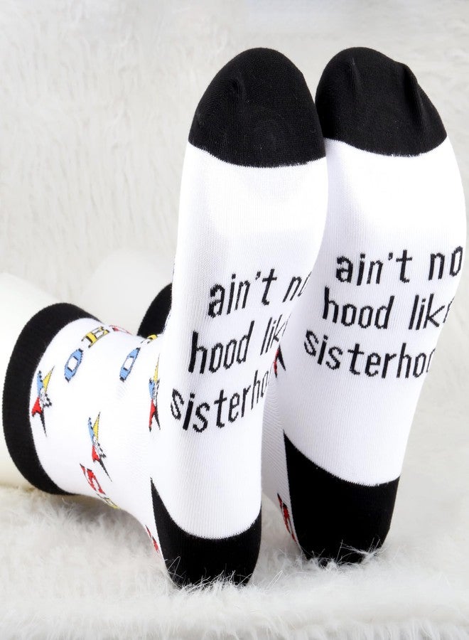 MBMSO OES Socks Order of the Eastern Star Gifts for Women Sorority Sister Gifts 2 Pairs Ain't No Hood Like Sisterhood Socks (OES Socks) - Image 5
