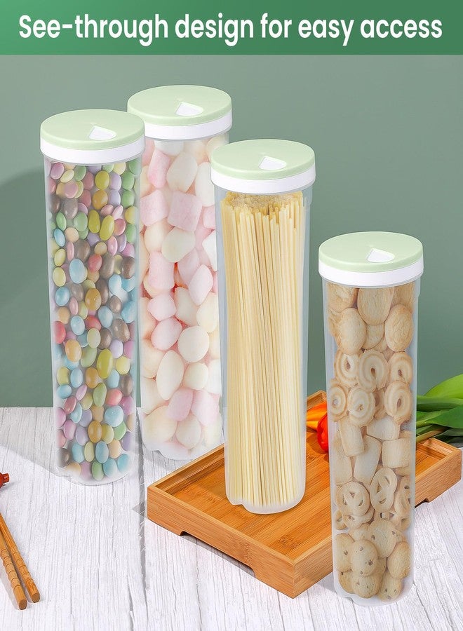 EORTA Plastic Spaghetti Container Noodle Pasta Storage Jar with Locking Lid Clear Dry Food Keeper Canister Cereal Crisper Box, Green - Image 5