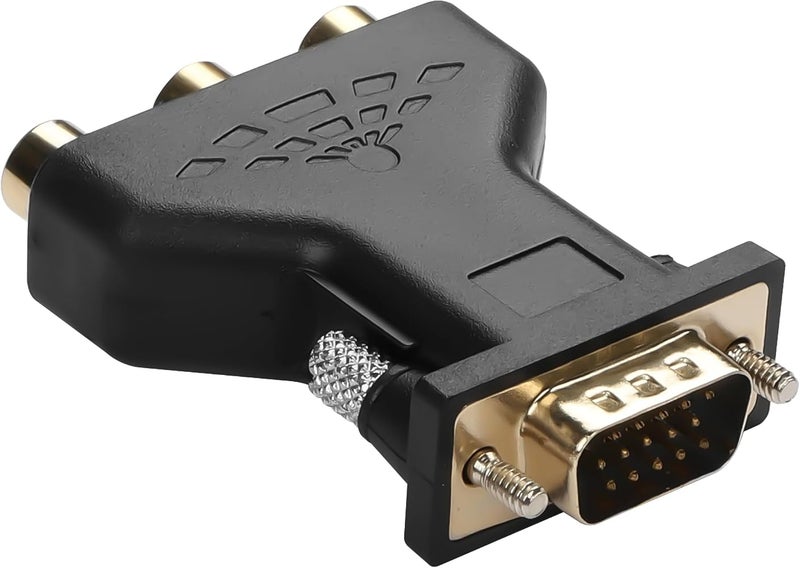 كاست ويف محول VGA إلى RCA، كابل تحويل صوتي ومرئي VGA إلى 3RCA للتلفزيون، مشغل أقراص DVD، جهاز استقبال القنوات الفضائية، محول قابل للتشغيل التلقائي لشاشات الكمبيوتر - Image 1