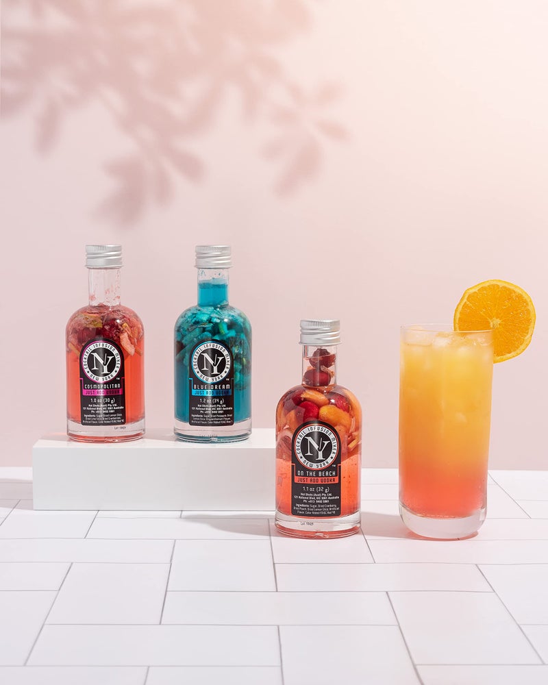 خلاط مشروبات الكوكتيل من نيويورك - حلم أزرق / كوزموبوليتان / على الشاطئ - مجموعة من 3 خلطات - Image 2