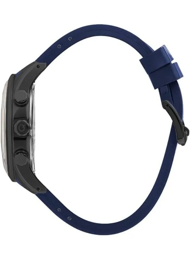 Quantum Men's Quartz Movement Watch, Analog Display and Silicone Strap - ADG678.699, Blue