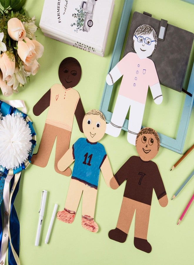 FOBSME 48 Pcs Multicultural People Cutouts 11.61x7.8 Inch Large Paper People Shapes Skin Color Paper Cut-Outs Big Cardboard People Die Cuts for Classroom Multicultural Diversity Craft Projects - Image 5