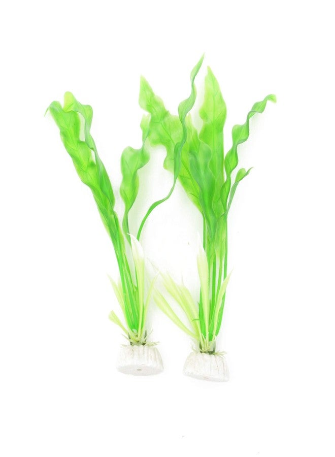 CNZ Assorted Mix Color Aquarium Plastic Plant Decoration w Ceramic Base, 10-Piece - Image 3
