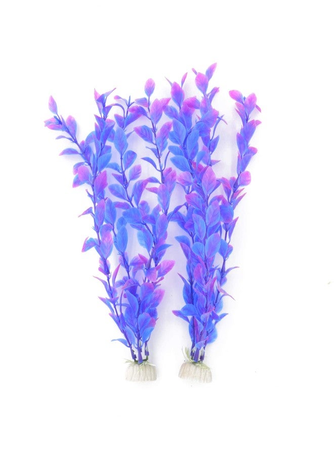 CNZ Assorted Mix Color Aquarium Plastic Plant Decoration w Ceramic Base, 10-Piece - Image 4