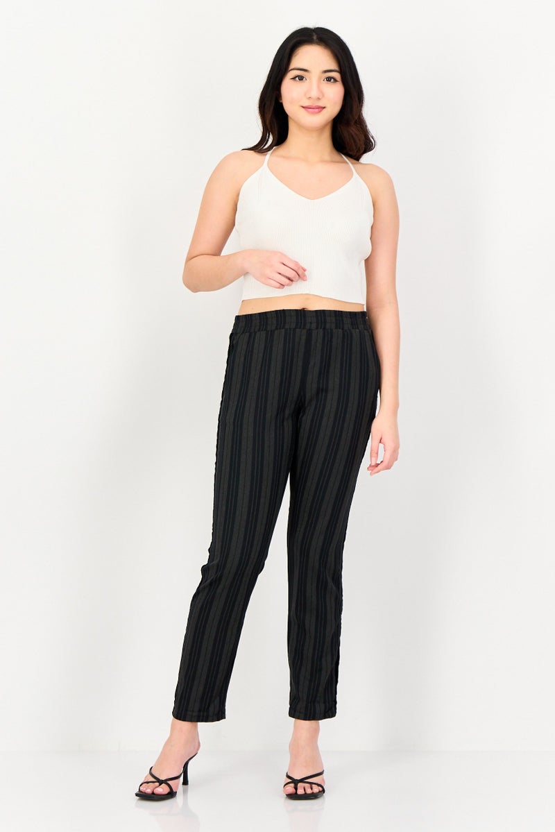 Reiko Women Street Fit Stripe Straight Leg Pants, Multicolor - Image 4