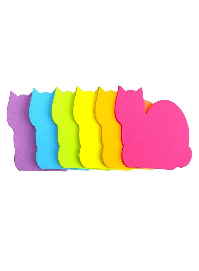 SIMONA Cute Cat Sticky Notes 6 Color Bright Colorful Sticky Pad 75 Sheets/Pad Self-Sticky Note Pads - Image 2