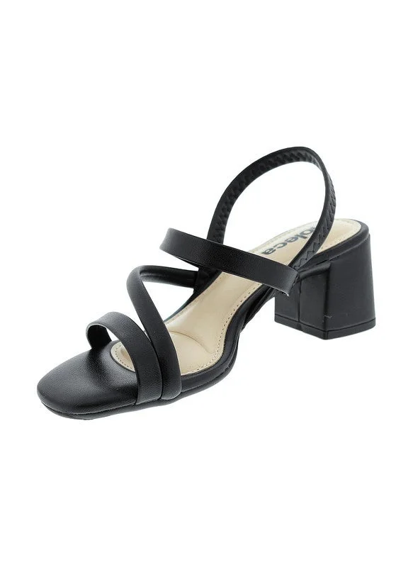 موليكا صنادل بكعب متوسط للنساء - صنادل بكعب مفتوح من الخلف للبنات مع رباط للكاحل