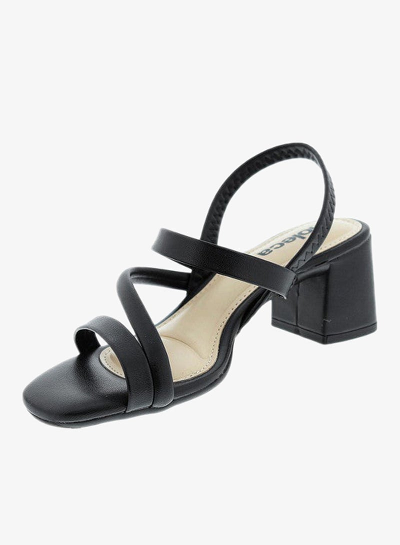 موليكا صنادل بكعب متوسط للنساء - صنادل بكعب مفتوح من الخلف للبنات مع رباط للكاحل - Image 2