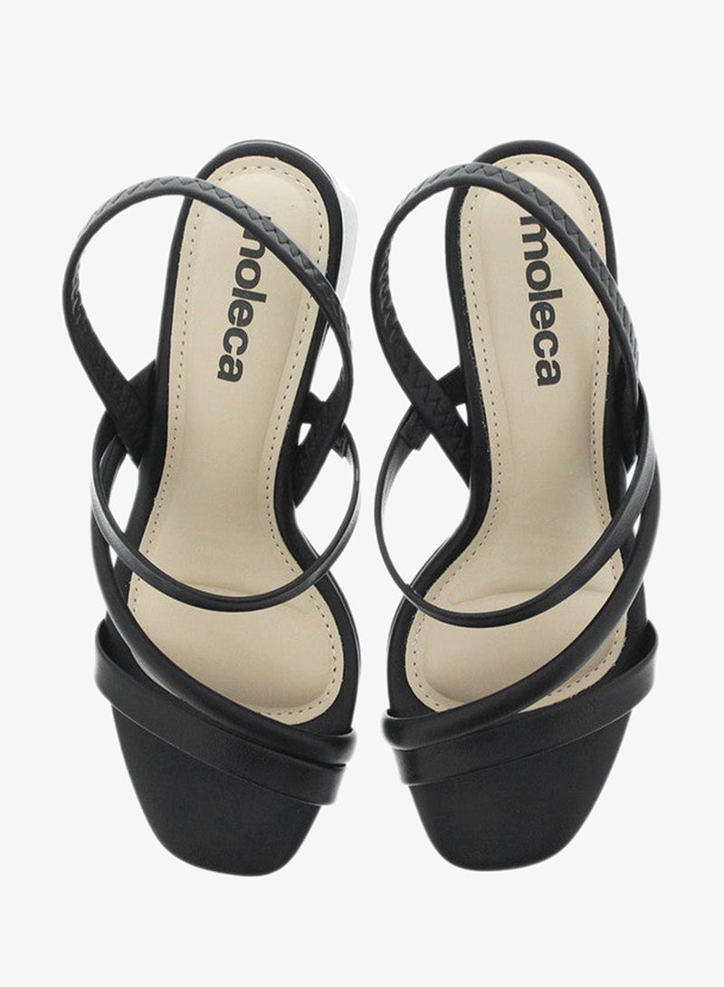 موليكا صنادل بكعب متوسط للنساء - صنادل بكعب مفتوح من الخلف للبنات مع رباط للكاحل - Image 5